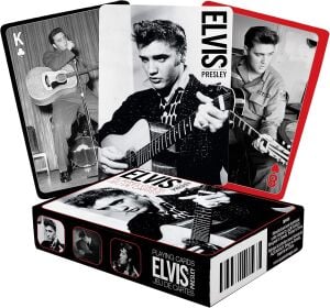 ELVIS BLACK AND WHITE PLAYING CARDS
