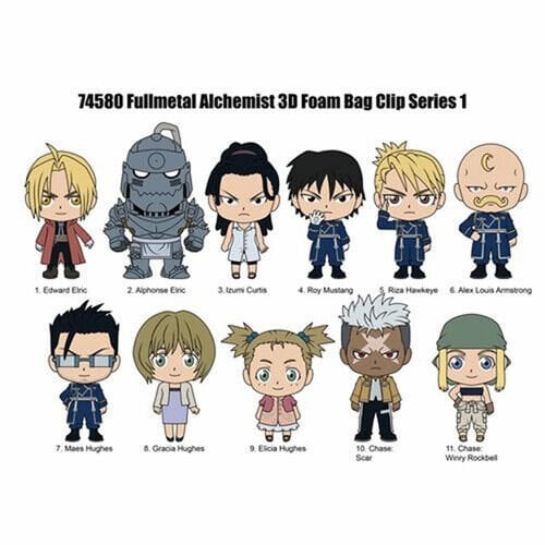 Fullmetal Alchemist Brotherhood 3D Foam Bag Clips (Blind Bag)