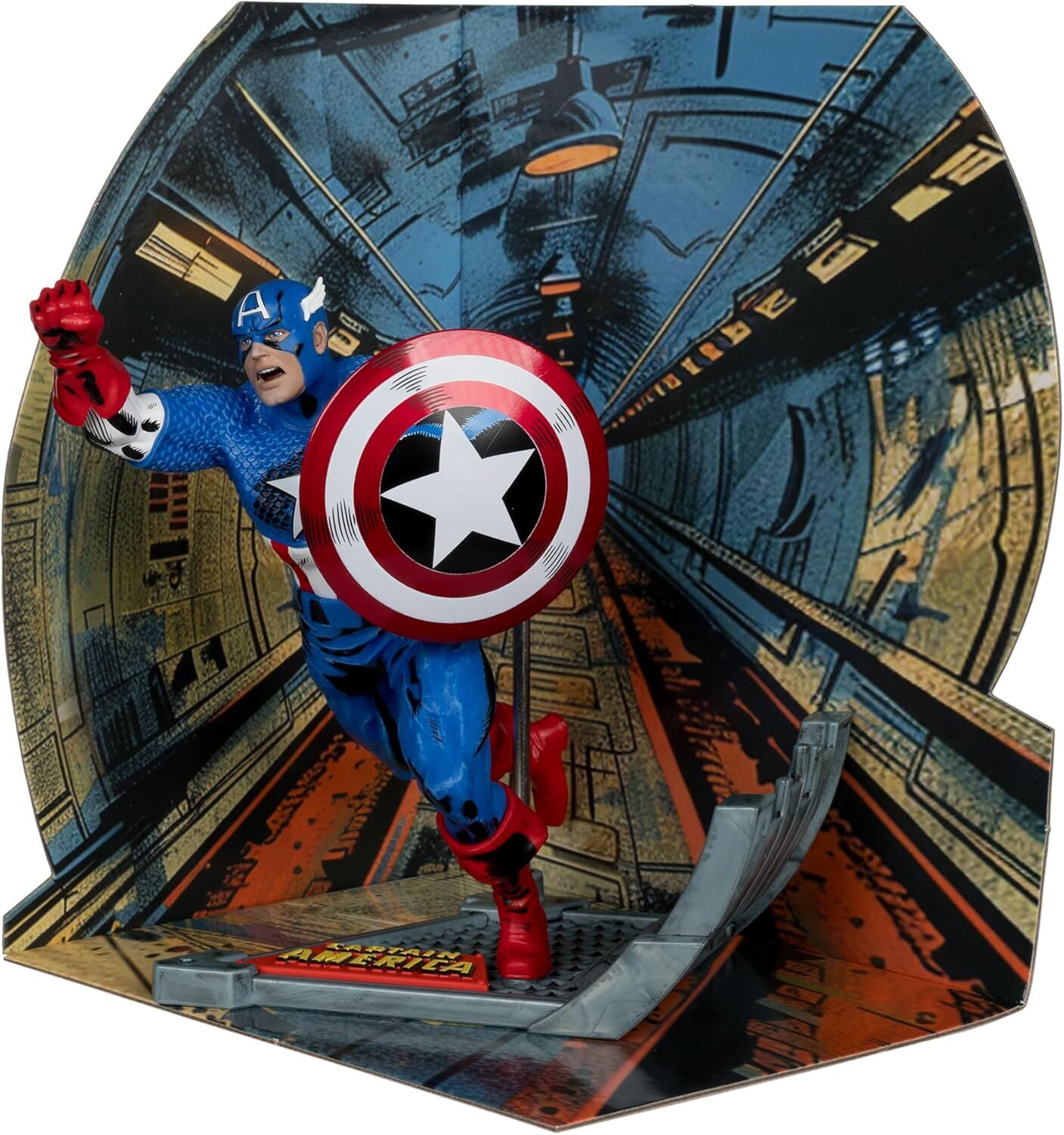 MCFARLANE MARVEL WV2 McFarlane Toys - Marvel Captain America 1:10th Scale Collectible with Scene (Captain America #100)AMERICA 1