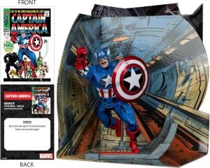 MCFARLANE MARVEL WV2 McFarlane Toys - Marvel Captain America 1:10th Scale Collectible with Scene (Captain America #100)AMERICA 1