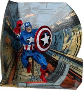 MCFARLANE MARVEL WV2 McFarlane Toys - Marvel Captain America 1:10th Scale Collectible with Scene (Captain America #100)AMERICA 1