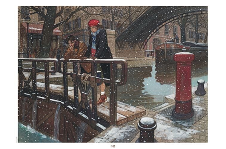 Jean-Pierre Gibrat - Paris sous la neige (affiche) Fine art print