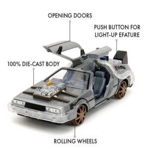 Back to the Future III Time Machine with Rail Wheels 1/24th scale die cast replica