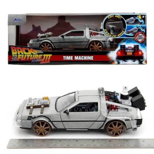 Back to the Future III Time Machine with Rail Wheels 1/24th scale die cast replica