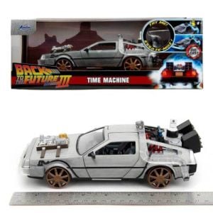 Back to the Future III Time Machine with Rail Wheels 1/24th scale die cast replica