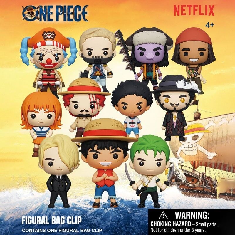 One Piece 3D Foam Bag Clips Figures